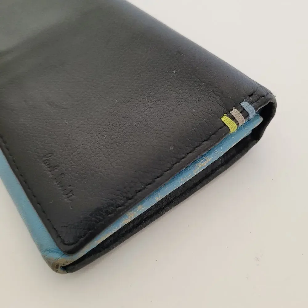 Paul Smith Love Letter Cow Leather Wallet Black Blue Boho Designer Large Envelop